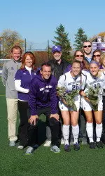 Janna Blais (at left) poses with members of the Northwestern women's soccer senior class during the 2012 season. The NU Deputy Director of Athletics received the NACWAA Administrator of the Year award for Division I FBS.