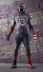 A look at Northwestern's custom Under Armour uniforms in support of the Wounded Warrior Project.