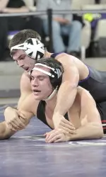 No. 16 Alex Polizzi then made quick work of Chris Johnson at 197 lbs. He recorded the 15-0 tech fall with just 16 seconds left in the first period to put NU ahead 36-0.