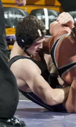Sophomore Lee Munster had an impressive first-period tech fall Sunday at South Dakota State. Munster is ranked ninth in the country at 174 lbs.
