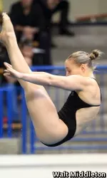 Felicitas Lenz was one of two NU divers to score points Thursday at the Big Ten Championships.