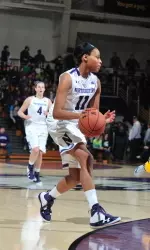 NU freshman Lauren Douglas needs two more blocks to tie for eighth in NU single-season history.