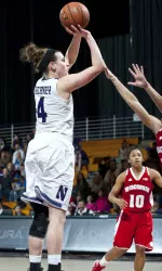 Senior forward Kendall Hackney ranks is amongst the top 10 in NU history in points, rebounds, blocks and 3-point FGs.