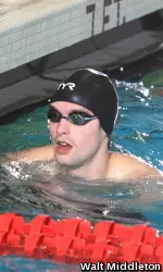 Toni Valcic swam on NU's seventh-place 200 free relay Friday evening.