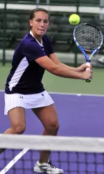 Linda Abu Mushrefova improved to 9-0 in Big Ten singles play this season.