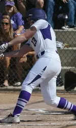 After a strong throw from right that held a runner and kept NU up by one, Olivia Duehr hit one of three Wildcats' homers in the sixth.