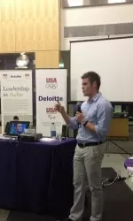 Olympic gold medalist David Boudia imparts wisdom to NU student-athletes