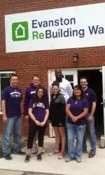 These Wildcats helped clean donated items at Evanston ReBuilding Warehouse.