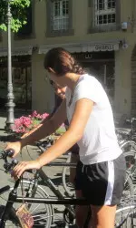 Hannah Crippen and the Wildcats rode bikes through the city of Lucca Friday morning.