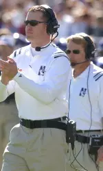 Pat Fitzgerald (left) became a student of the game under former NU head coach Randy Walker (right) and ultimately succeeded him in 2006.
