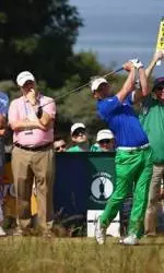 Luke Donald, here with Pat Goss at the 2013 Open Championship, will again host Wildcat Golf Day this September.