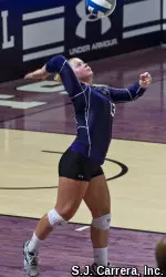 Abbie Kraus ranks amongst the Big Ten leaders with 0.42 aces per set.
