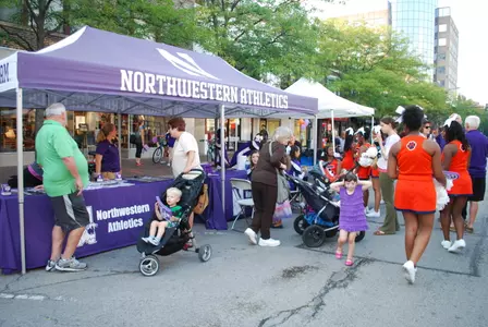 Northwestern and the City of Evanston hosted the 'Kits and 'Cats Week Kick-Off on Sherman Ave. in downtown Evanston.