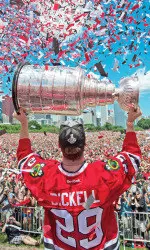 Bryan Bickell hoisted the Stanley Cup with the Blackhawks this summer and will be at Ryan Field Saturday for Chicago Blackhawks Day.