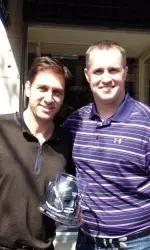 Mike Greenberg prepped for his role as honorary captain by visiting Fitz and the Wildcats at Camp Kenosha.
