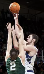 Alex Olah is shooting 59.5 percent from the field in Big Ten play.