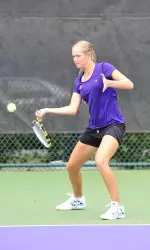 Veronica Corning knocked off No. 59 Kanyapat Narattana 6-1, 6-1 at No. 1 singles.