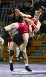 At 141 lbs., NU's Pat Greco faced Indiana's Ethan Raley in the fifth place match.