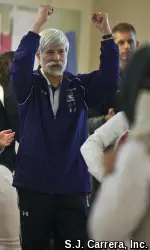 Head coach Laurie Schiller took over for Charlotte Remenyik in 1978 and he's been at the helm ever since.