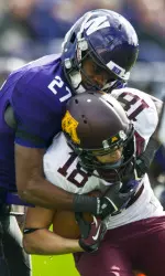 Cornerback Matthew Harris is part of an NU pass defense that totaled four INTs and seven pass breakups vs. Wisconsin.