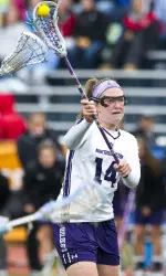 Kelly Rich, one of five Massachusetts natives on the NU roster, scored a career best four goals in NU's last meeting with the Minutewomen.