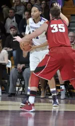 Lauren Douglas led NU with 16 points in its win at Indiana on Jan. 30.