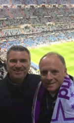 Northwestern coaches Lenahan and Nikolic prior to El Clasico in Madrid