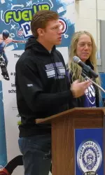 Senior baseball captain Jack Quigley promotes healthy eating habits and an active lifetsyle under the program Fuel Up To Play 60.