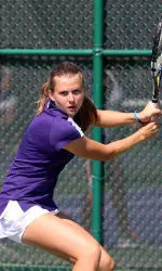 Freshman Erin Larner won both of her matches on Saturday to advance to the final round of her draw.