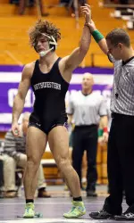 No. 10 Alex Polizzi (197) looks to take down his second straight ranked foe when NU takes on Purdue Friday.