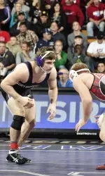 No. 1 Jason Tsirtsis won his 38th consecutive match Friday night with a 6-1 decision over Rylan Lubeck.