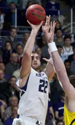 Alex Olah had 17 points and 11 rebounds in Northwestern's win over Indiana Feb. 25.