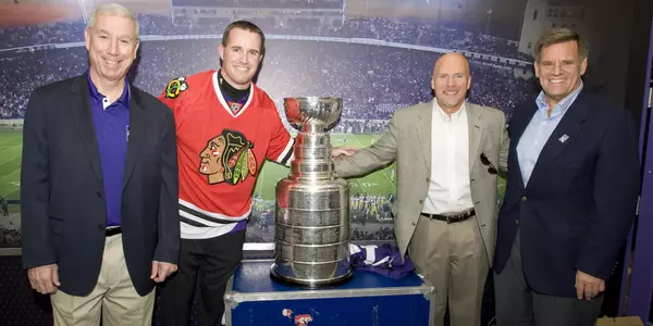 Blackhawks Stanley Cup Pat Fitzgerald John McDonough Jay Blunk Rocky Wirtz