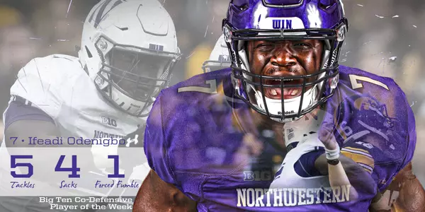 Ifeadi Odenigbo Defensive Player of the Week vs. Iowa