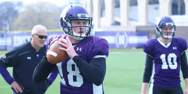 Clayton Thorson spring practice outside