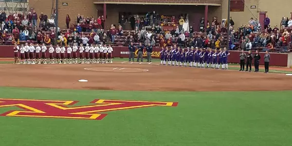 Northwestern at Minnesota national anthem