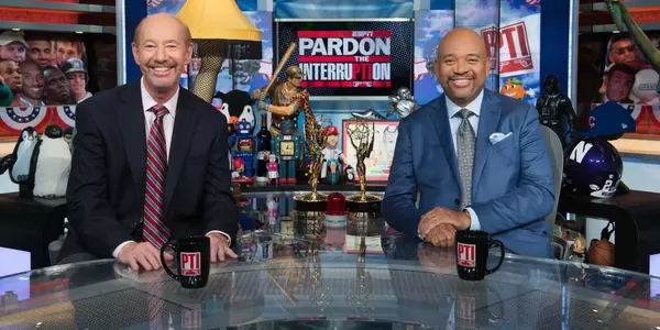 <p> Washington D.C. - September 19, 2017 - DC Studios: Tony Kornheiser (l) and Michael Wilbon on the set of Pardon the Interruption (Photo by Randy Sager / ESPN Images)</p>