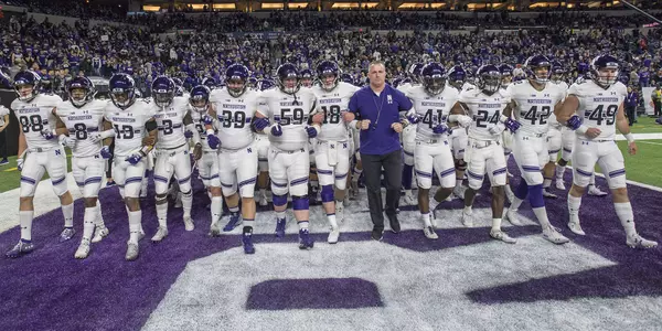 Northwestern University Football against Ohio State at Lucas Oil Stadium on December 1, 2018 in Indianapolis, Indiana during the 2018 Big Ten Championship game.