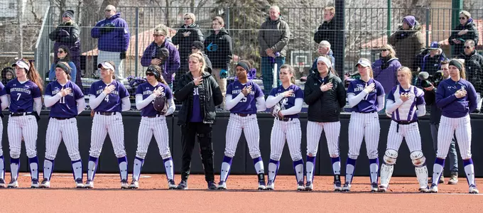 Northwestern team lineup national anthem softball