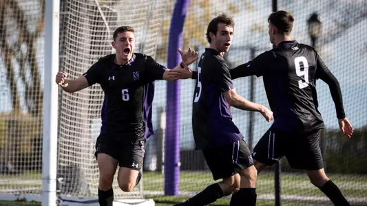 Justin Weiss celebrates vs. Michigan State