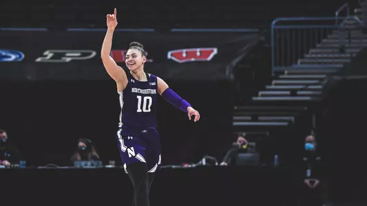 Lindsey Pulliam celebrates vs. Michigan in the Big Ten Tournament