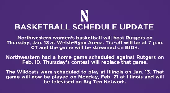 nuwbb schedule change rutgers illinois
