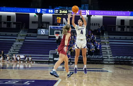 Northwestern vs Penn women's basketball at Welsh-Ryan Arena on Sunday, November 13, 2022 in Evanston, Illinois. Northwestern Athletics Photo by John Konstantaras