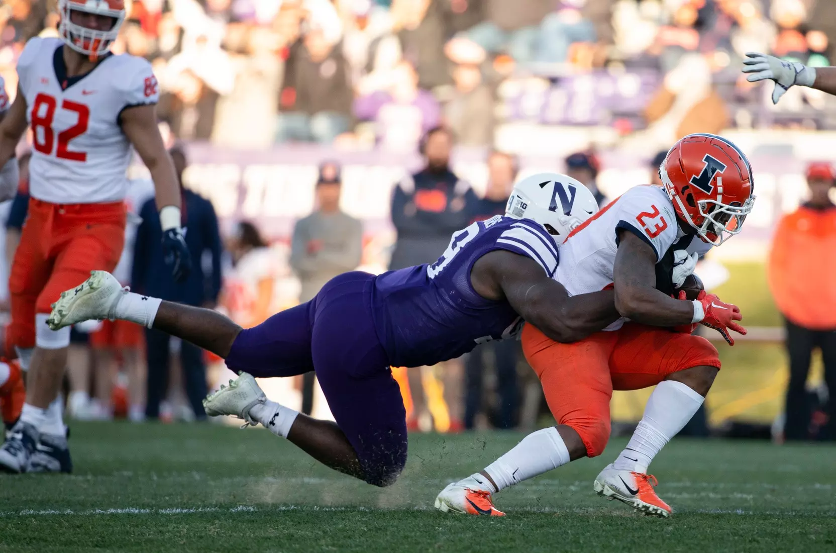 Northwestern v Illinois Big Ten football at Ryan Field on Saturday, November 26, 2022 in Evanston, Illinois. Northwestern Athletics Photo by John Konstantaras | http://JohnKonPhoto.com