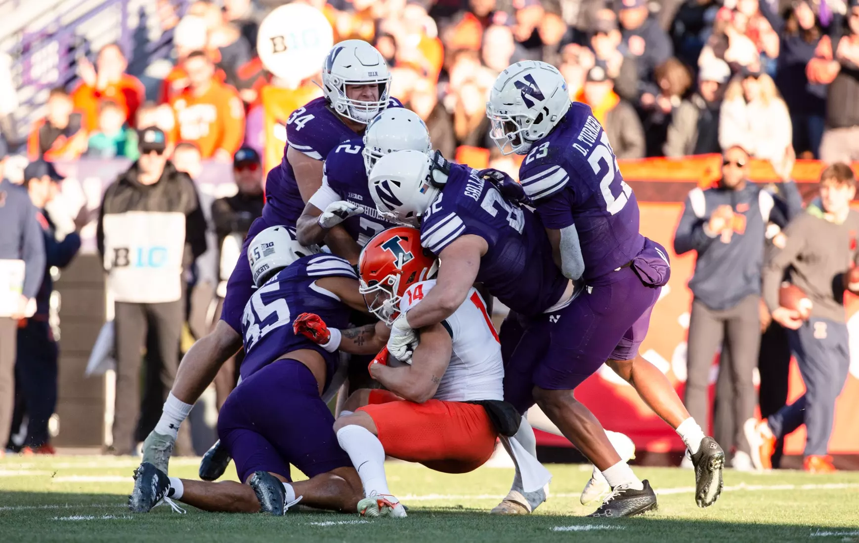 Northwestern v Illinois Big Ten football at Ryan Field on Saturday, November 26, 2022 in Evanston, Illinois. Northwestern Athletics Photo by John Konstantaras | http://JohnKonPhoto.com
