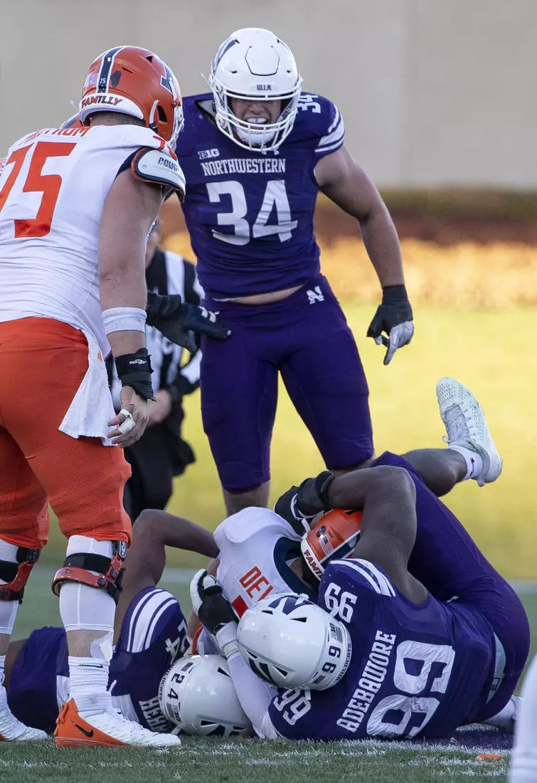 Northwestern v Illinois Big Ten football at Ryan Field on Saturday, November 26, 2022 in Evanston, Illinois. Northwestern Athletics Photo by John Konstantaras | http://JohnKonPhoto.com