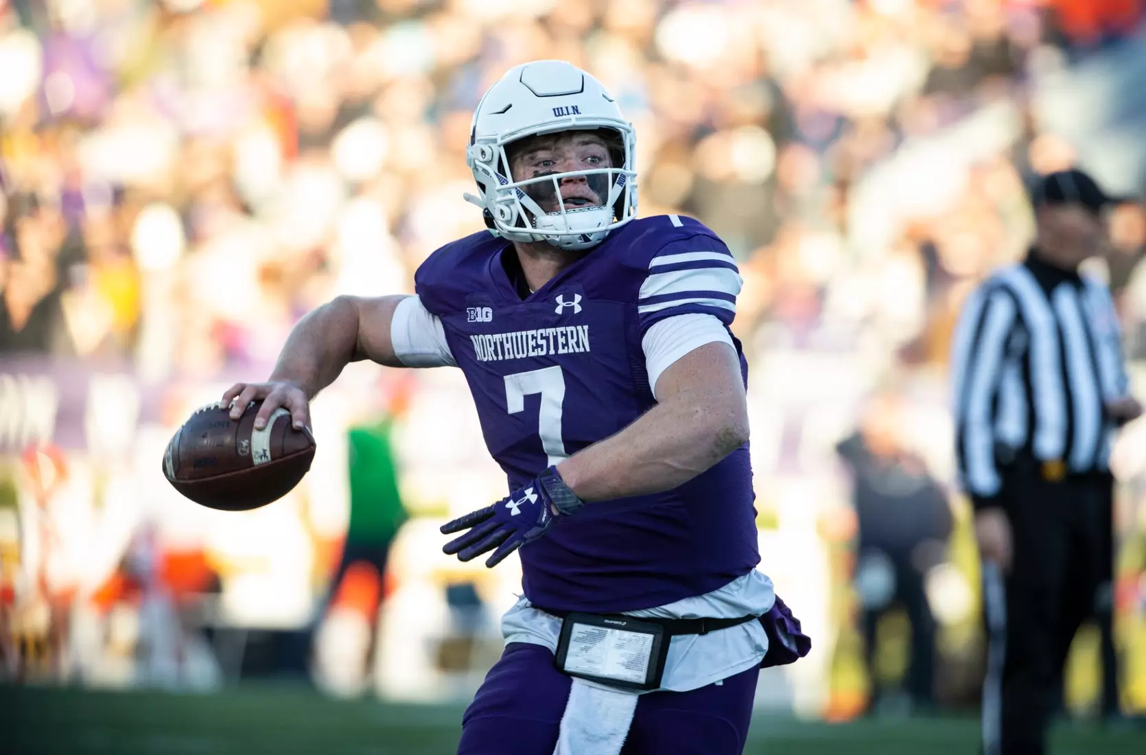 Northwestern v Illinois Big Ten football at Ryan Field on Saturday, November 26, 2022 in Evanston, Illinois. Northwestern Athletics Photo by John Konstantaras | http://JohnKonPhoto.com