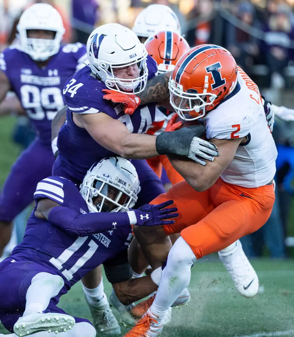 Northwestern v Illinois Big Ten football at Ryan Field on Saturday, November 26, 2022 in Evanston, Illinois. Northwestern Athletics Photo by John Konstantaras | http://JohnKonPhoto.com