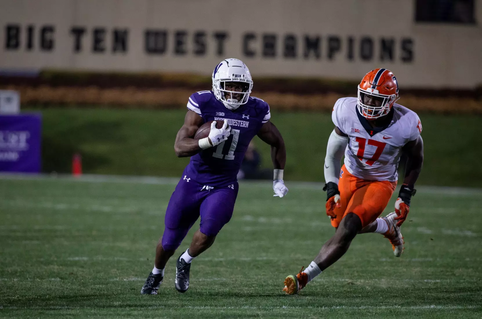 Northwestern v Illinois Big Ten football at Ryan Field on Saturday, November 26, 2022 in Evanston, Illinois. Northwestern Athletics Photo by John Konstantaras | http://JohnKonPhoto.com