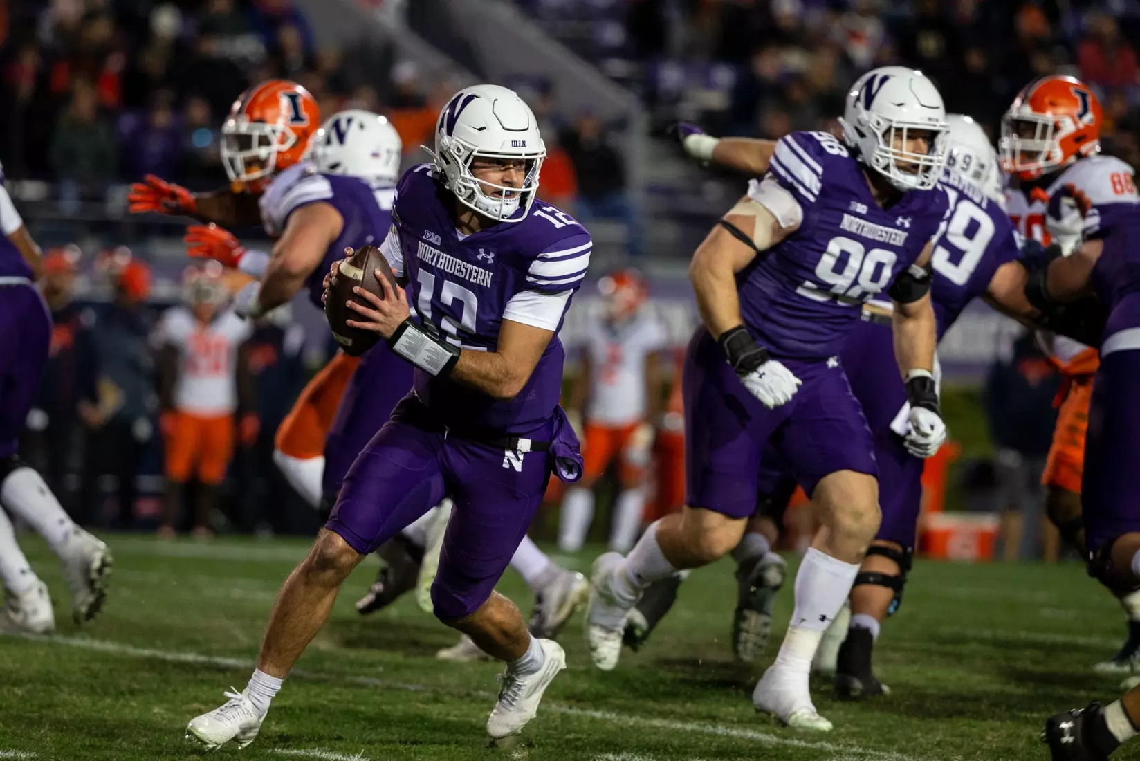 Northwestern v Illinois Big Ten football at Ryan Field on Saturday, November 26, 2022 in Evanston, Illinois. Northwestern Athletics Photo by John Konstantaras | http://JohnKonPhoto.com